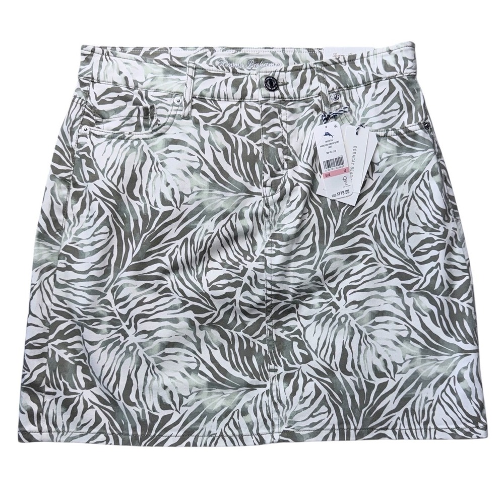 Tommy Bahama Womens 10 Monstera Mirage Short Skirt Tea Leaf Green‎ NWT